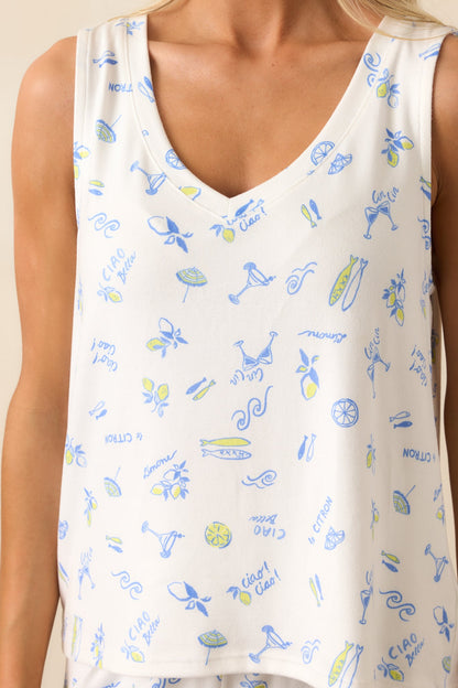 Z Supply White Ciao Bella Silky Jersey Tank