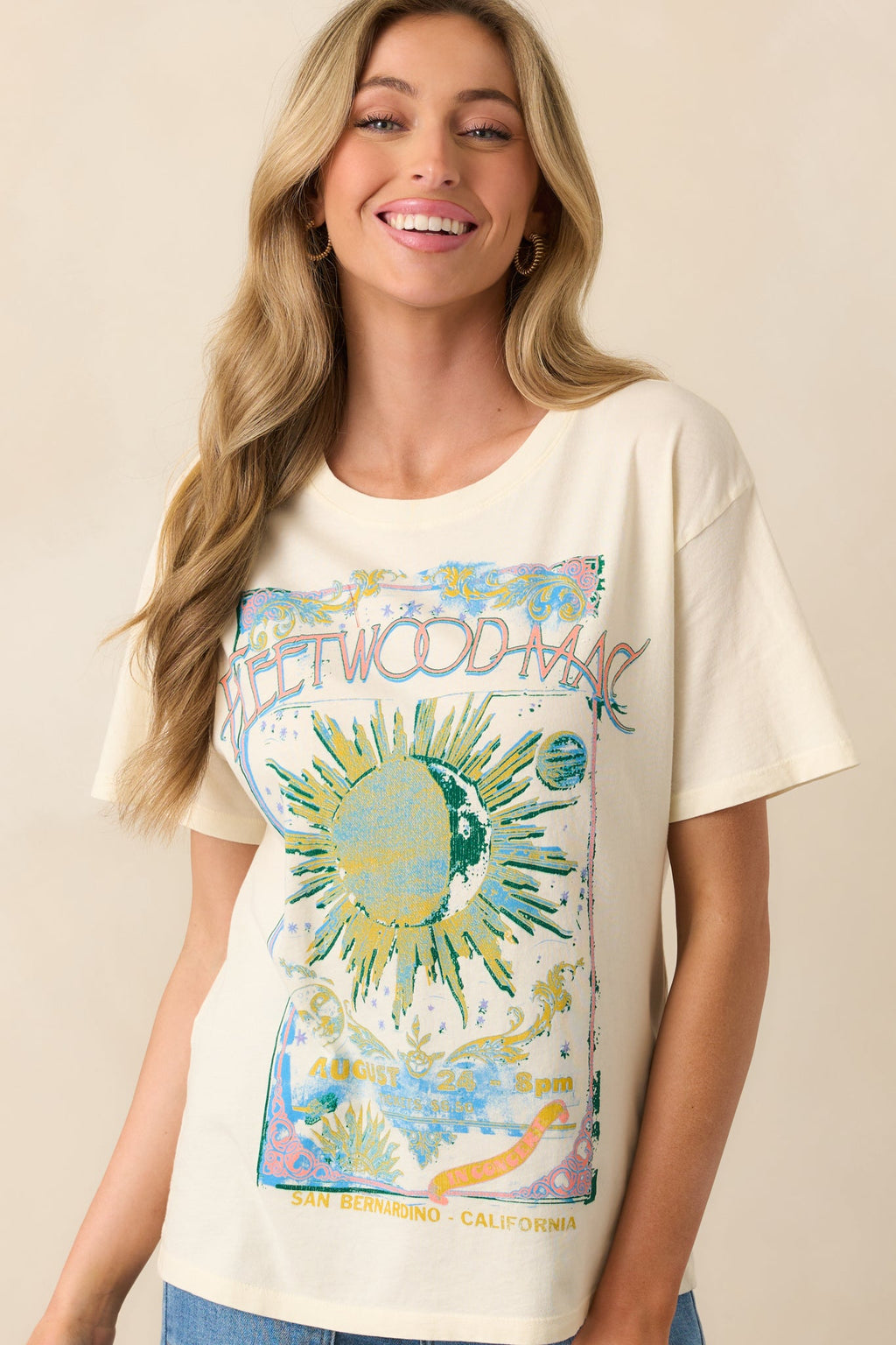 Fleetwood Mac Dreams Ivory Boyfriend Tee