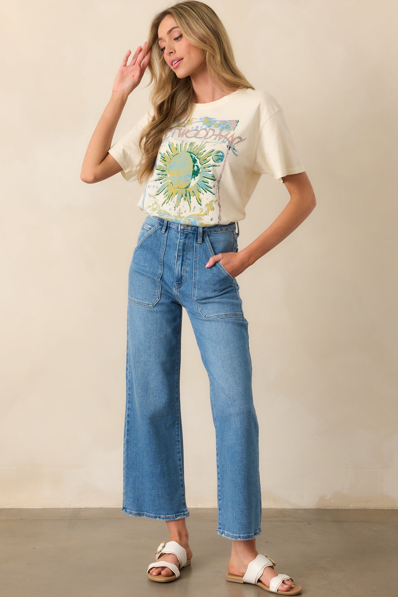 Fleetwood Mac Dreams Ivory Boyfriend Tee