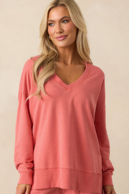 Z Supply Persimmon Pink Modern V-Neck Weekender