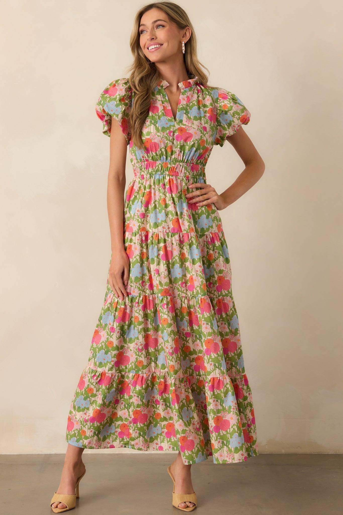 Leave It To Fate Pink Marigold Floral Cotton Maxi Dress