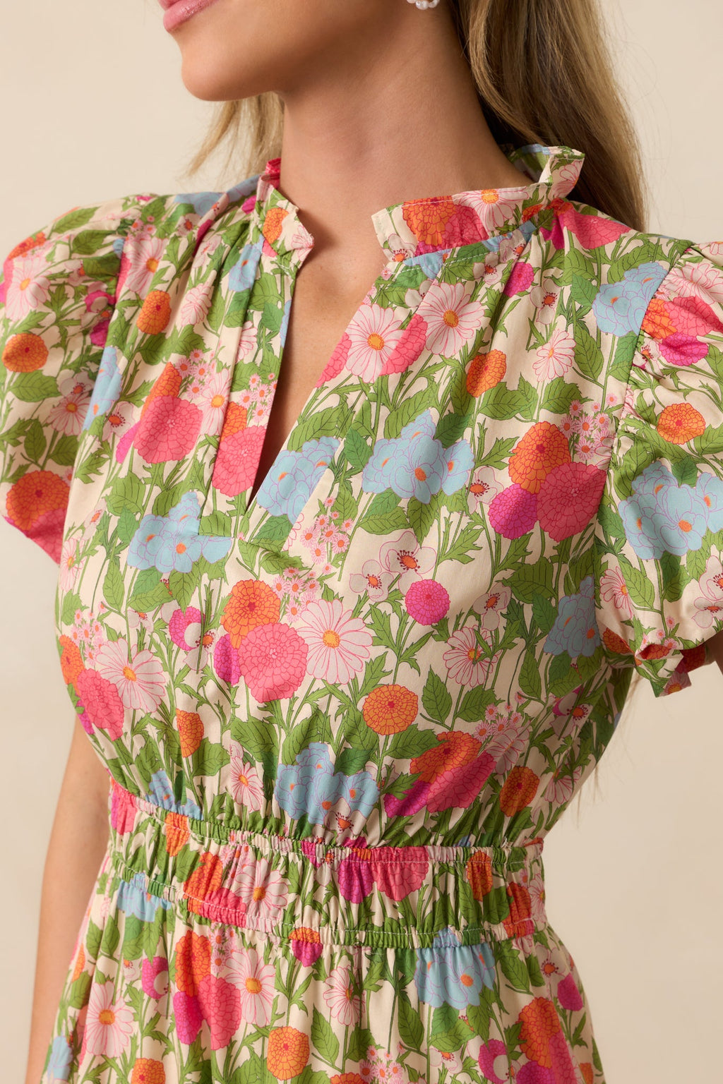 Leave It To Fate Pink Marigold Floral Cotton Maxi Dress