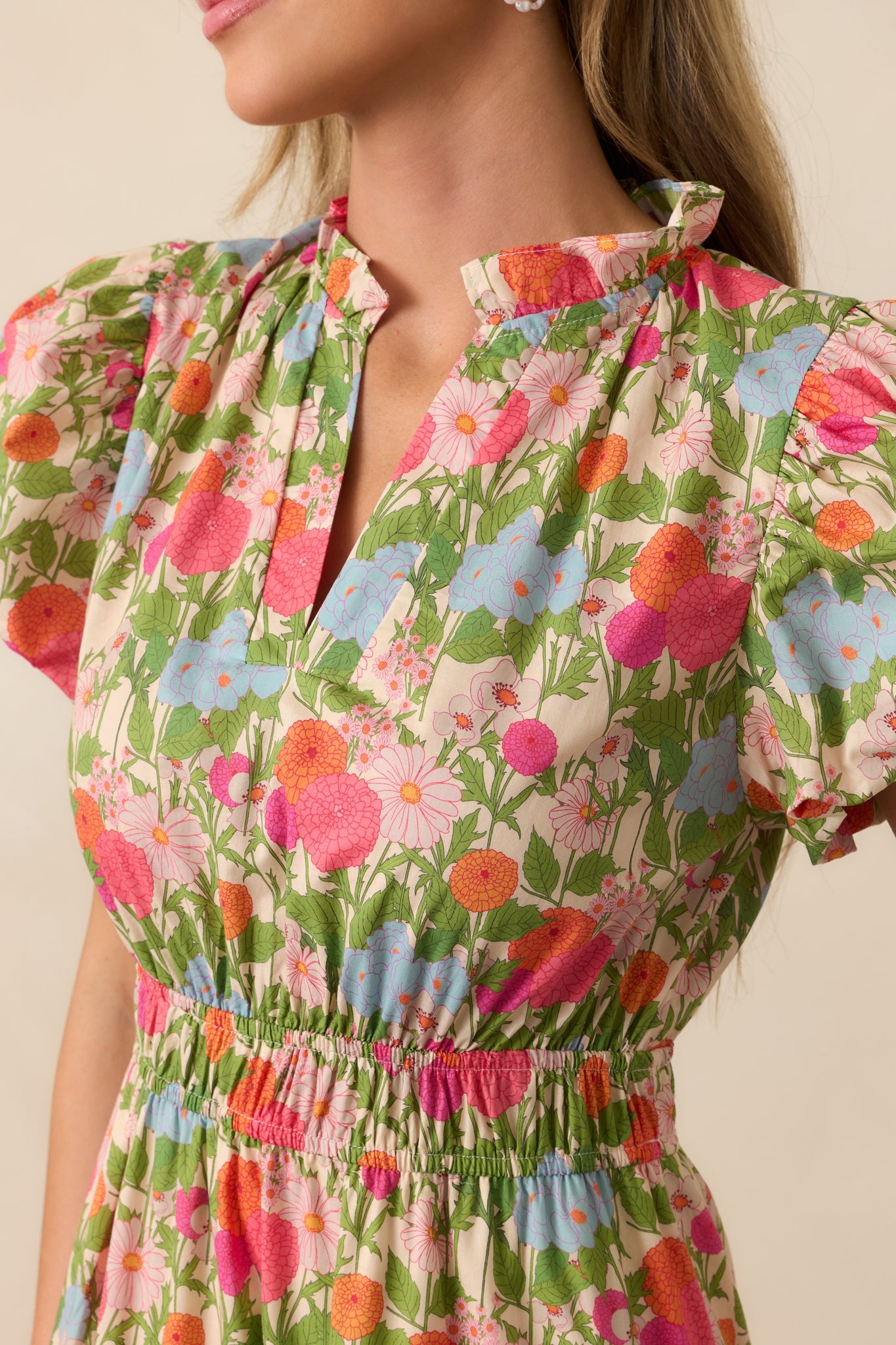 Leave It To Fate Pink Marigold Floral Cotton Maxi Dress