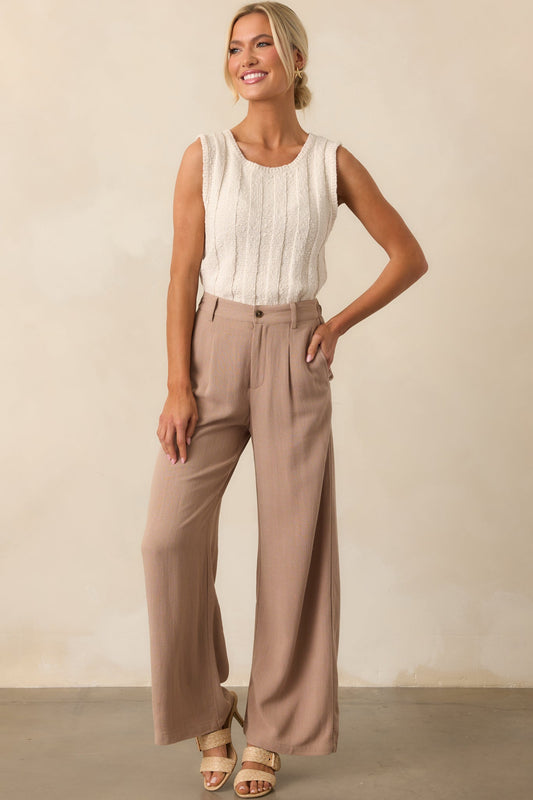 Z Supply Tan Iced Coffee Vista Linen Pant