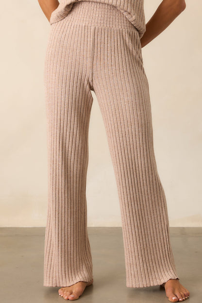 Z Supply Tan Iced Coffee Dawn Smocked Rib Pant