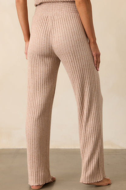 Z Supply Tan Iced Coffee Dawn Smocked Rib Pant