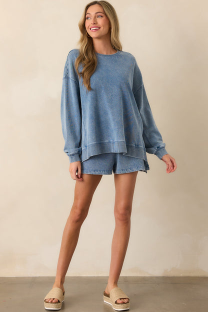 Z Supply Medium Indigo Weekender Knit Denim Short
