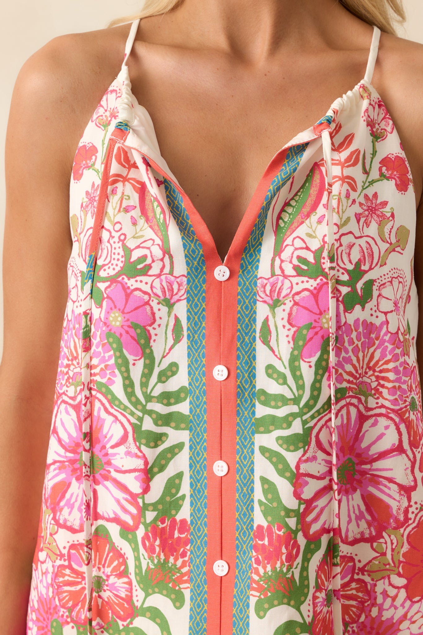 Garden Grove Magenta Multi Floral Tank Top