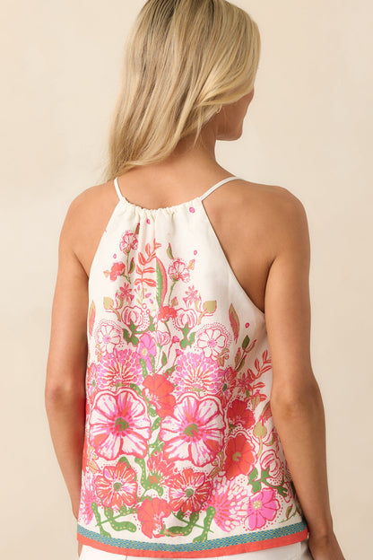 Garden Grove Magenta Multi Floral Tank Top