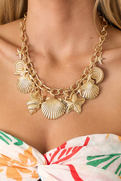 Free As The Sea Gold Coastal Charm Necklace