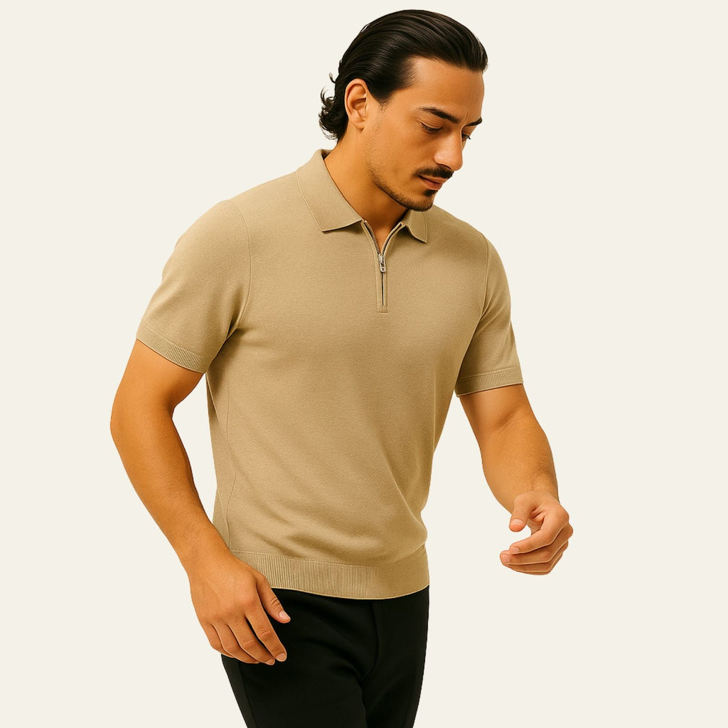 The Marbella Quarter Zip Knit Polo