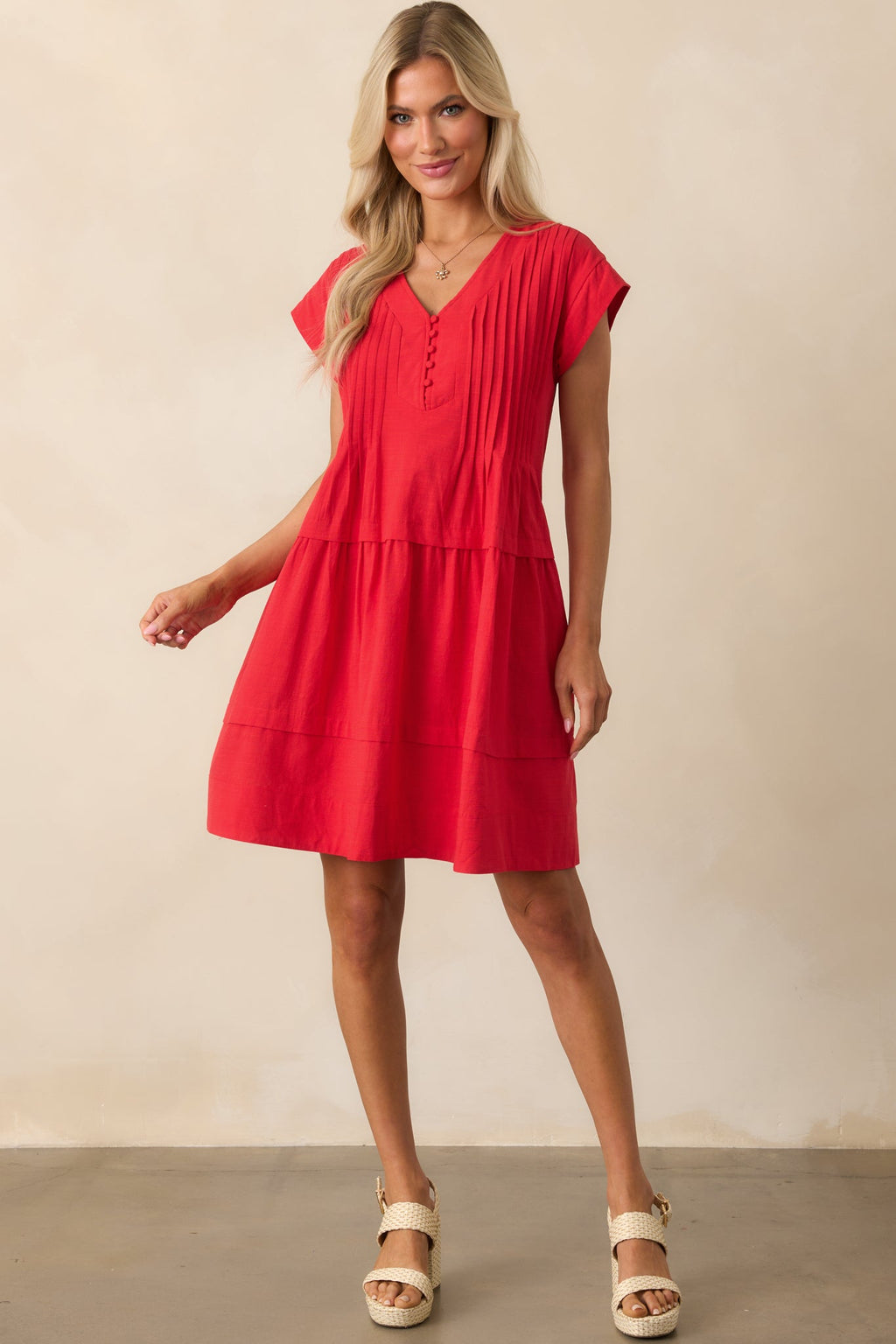 I Could Never Forget Red Cotton Mini T-Shirt Dress