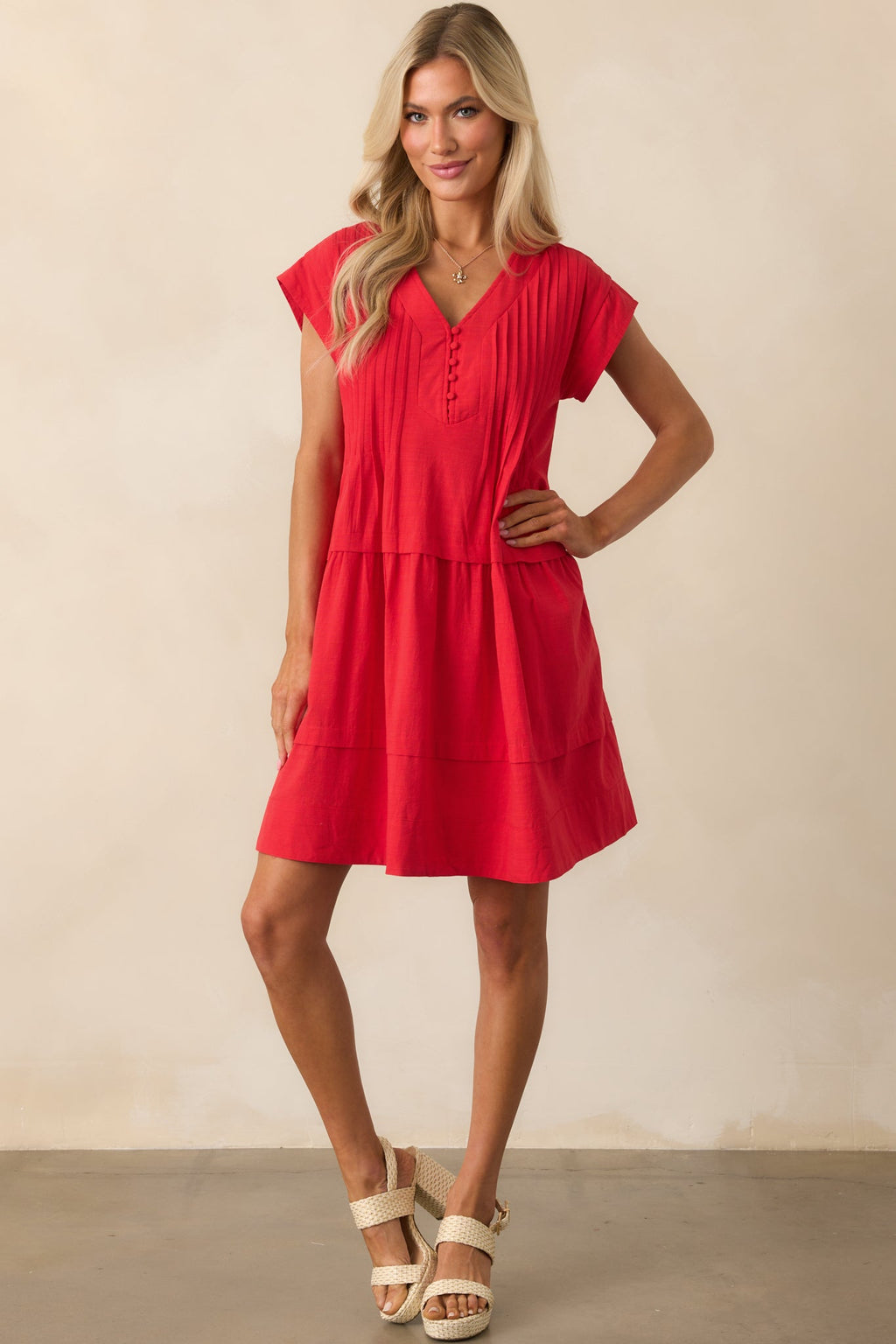 I Could Never Forget Red Cotton Mini T-Shirt Dress