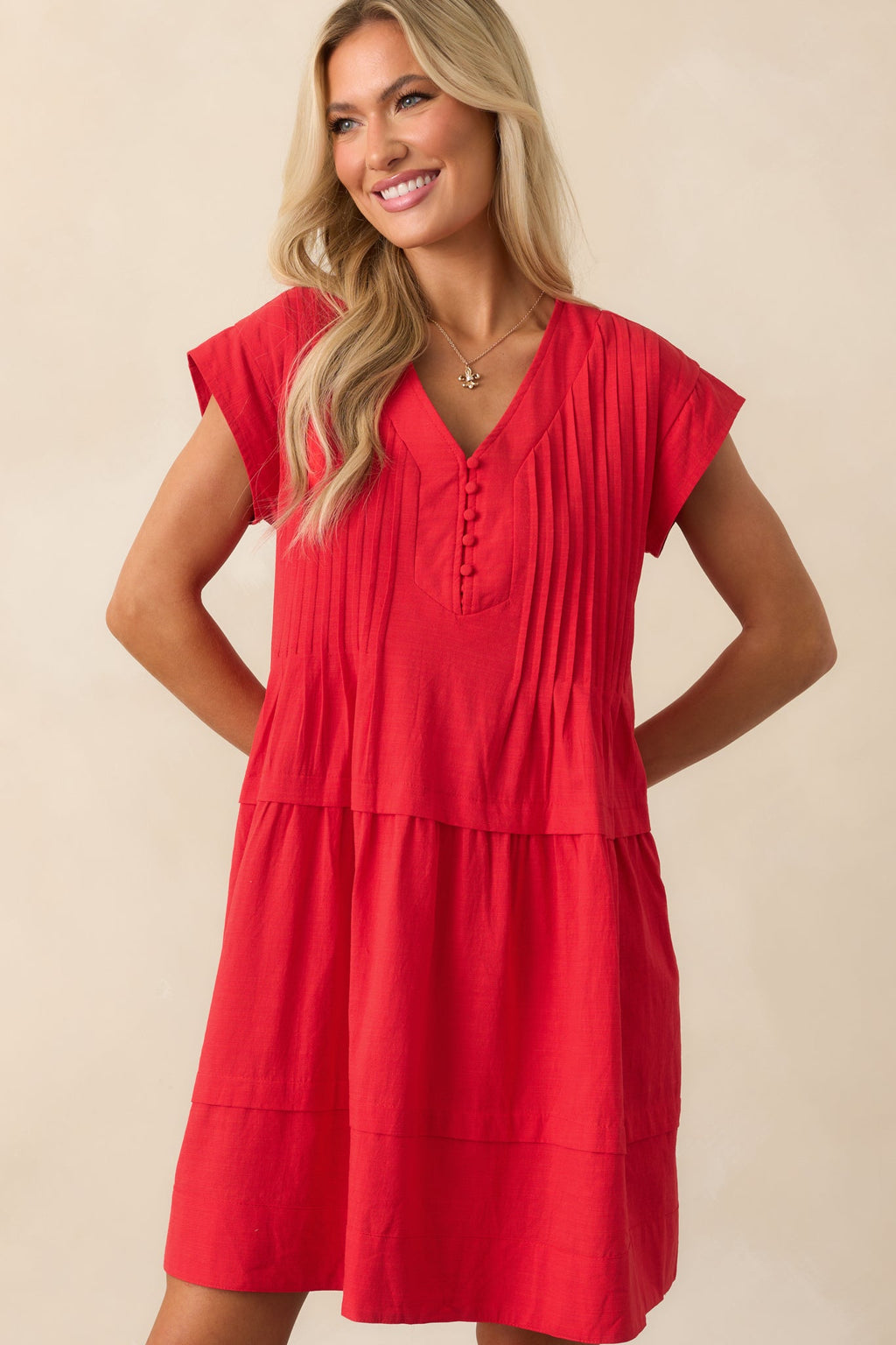 I Could Never Forget Red Cotton Mini T-Shirt Dress