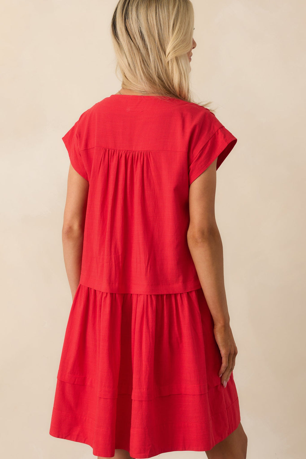 I Could Never Forget Red Cotton Mini T-Shirt Dress