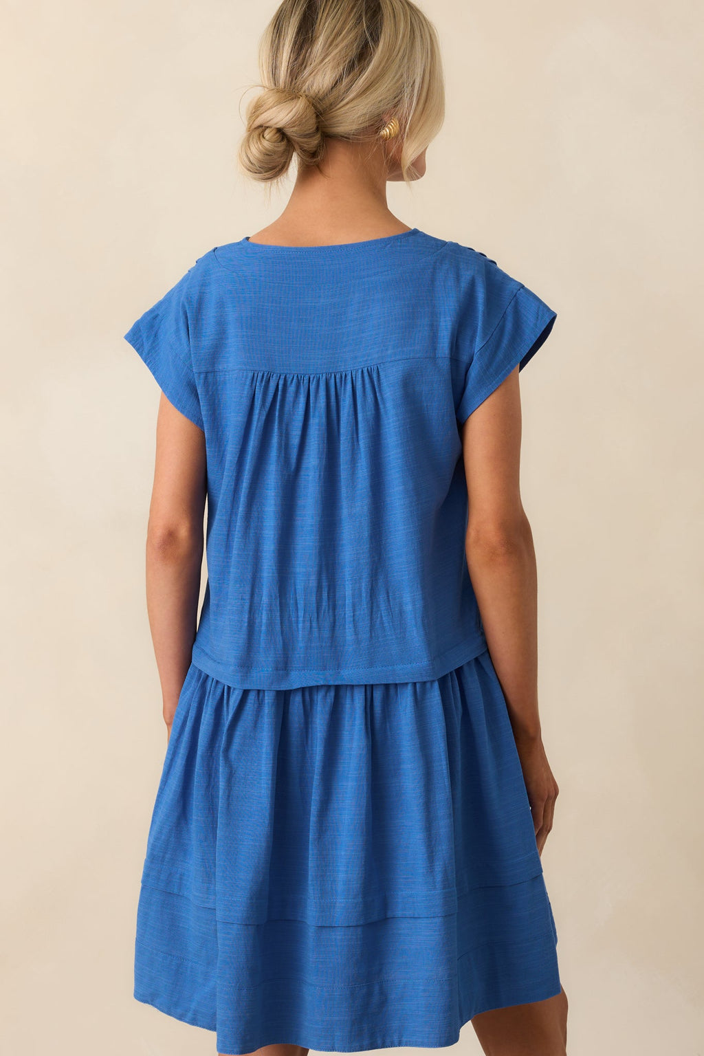 I Could Never Forget Cobalt Blue Cotton Mini T-Shirt Dress