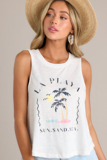 Z Supply Kayla La Playa White Shell Tank