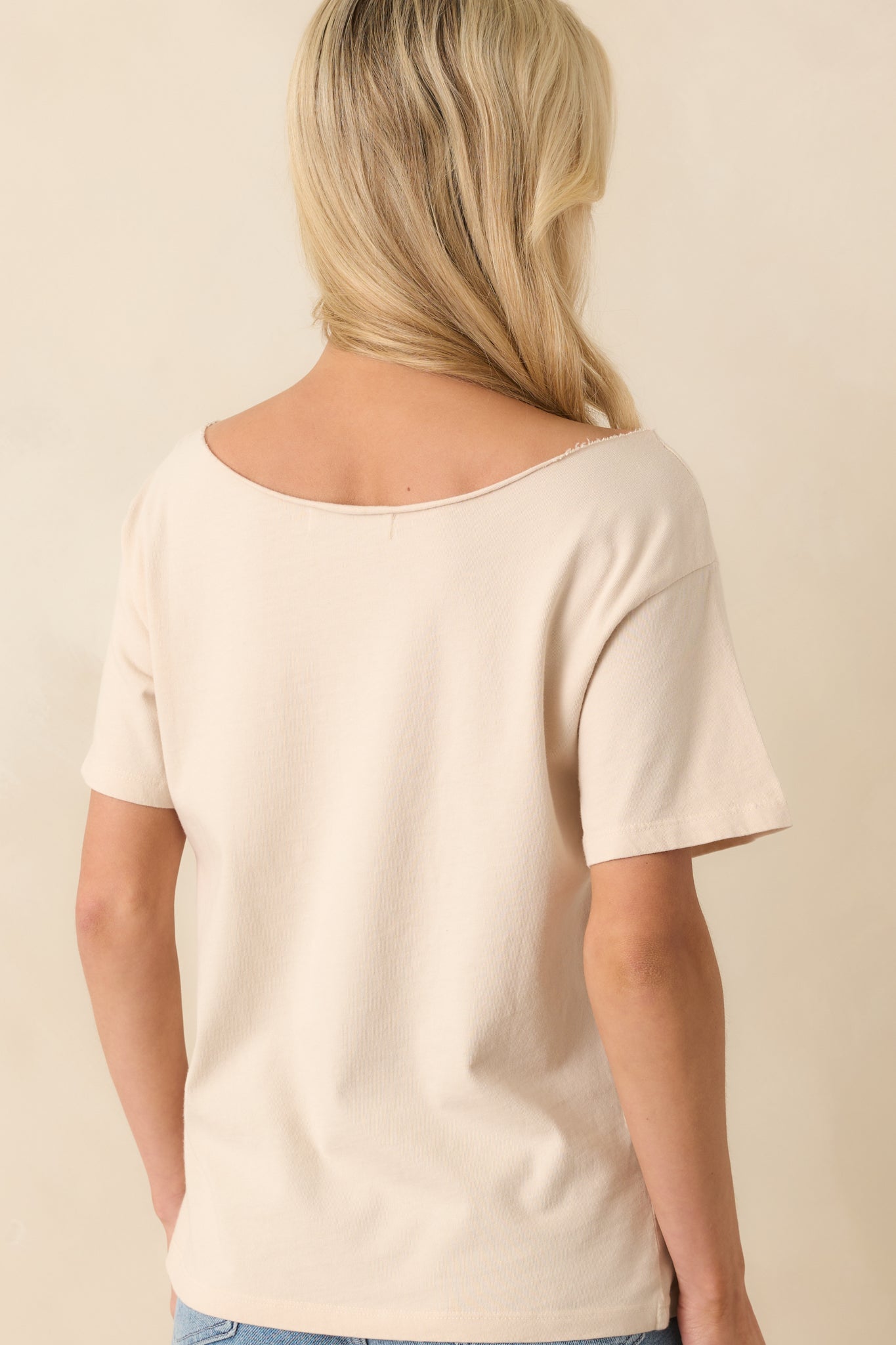 Fleetwood Mac Beige Cotton Live In Concert Off The Shoulder Tee
