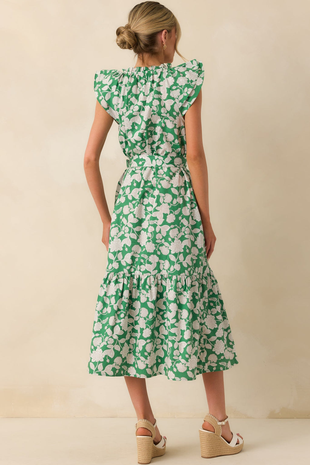 Anything I Want Green Floral Print Cotton Maxi Dress