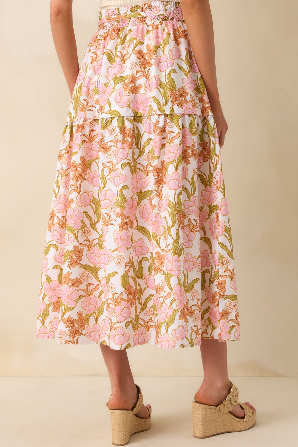 Everything I Ever Wanted Pink Floral Print Cotton Maxi Skirt