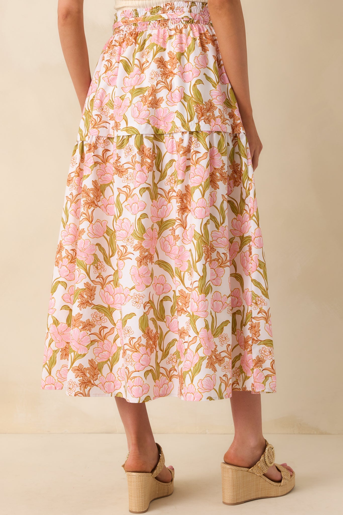 Everything I Ever Wanted Pink Floral Print Cotton Maxi Skirt