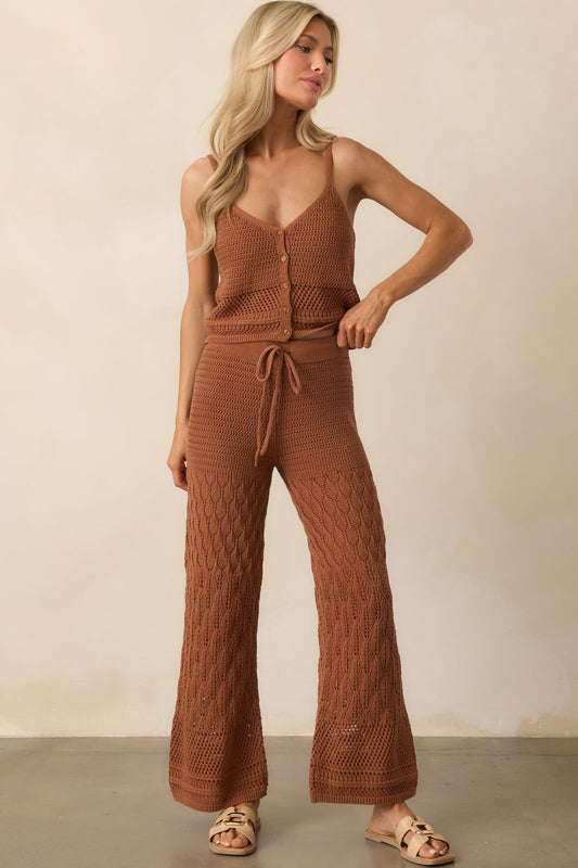 Z Supply Brown Adia Crochet Pants