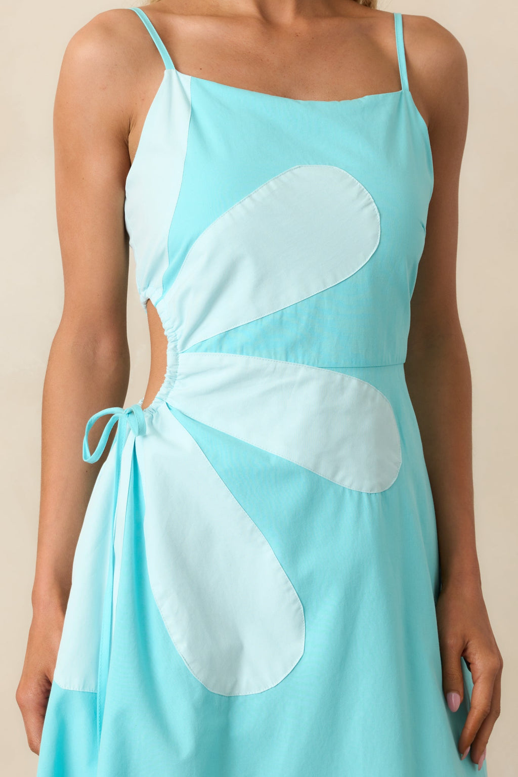 Feeling Like Herself Again Horizon Blue Cotton Sleeveless Maxi Dress