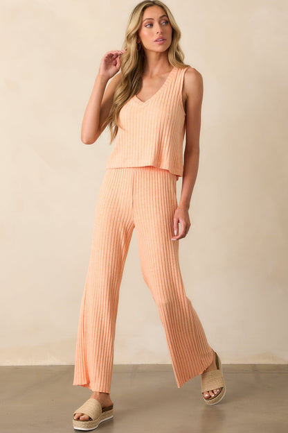 Z Supply Orange Dawn Smocked Rib Pant