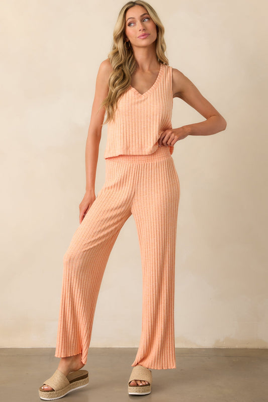 Z Supply Orange Dawn Smocked Rib Pant