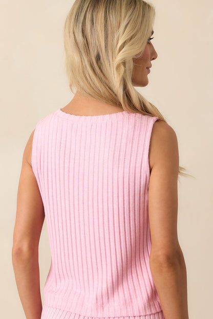 Z Supply Pink Sloane V-Neck Silky Rib Tank