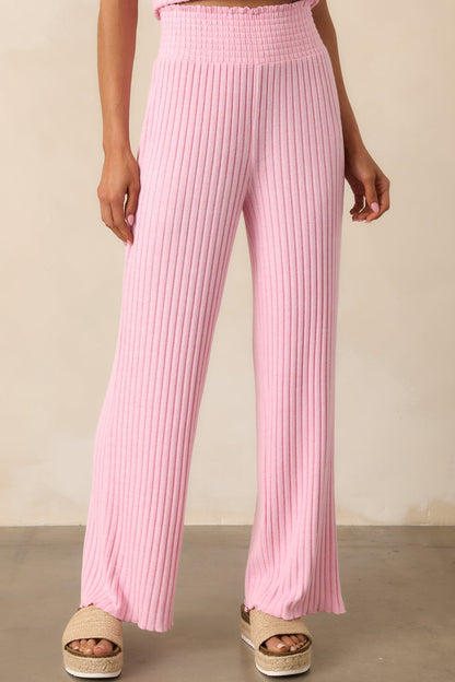 Z Supply Pink Dawn Smocked Rib Pant