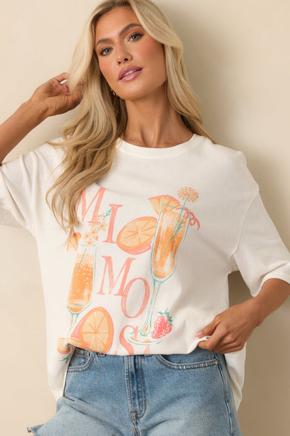 Z Supply Ivory Cotton Mimosa SoCal Oversized Tee