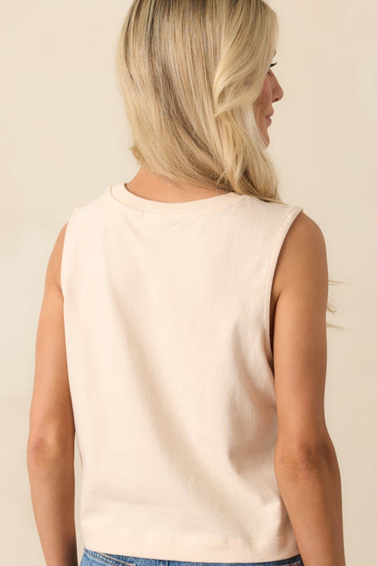 Z Supply Beige Sloane Cotton Jersey Tank