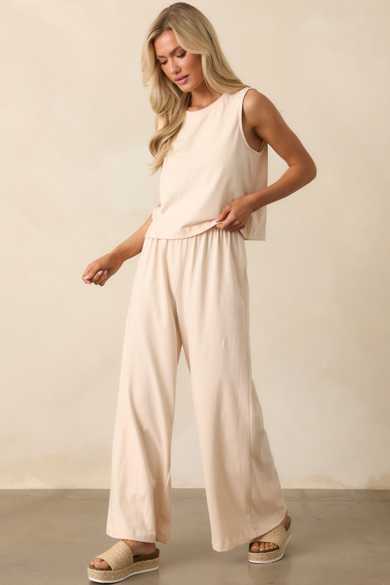 Z Supply Beige Cotton Scout Jersey Pants