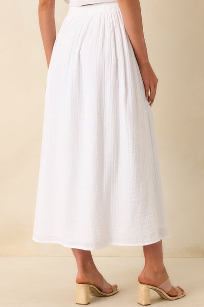Z Supply White Cotton Reina Airy Gauze Midi Skirt