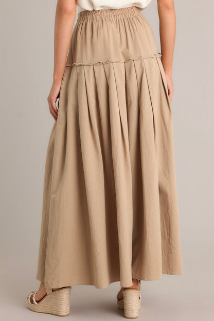 Harmony Flow Cotton Tan Maxi Skirt