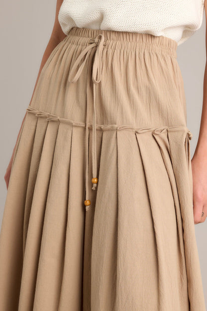 Harmony Flow Cotton Tan Maxi Skirt