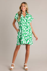 Time Of My Life Green Floral Short Sleeve Mini Dress (RESTOCK JULY)