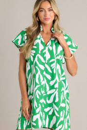 Time Of My Life Green Floral Short Sleeve Mini Dress (RESTOCK JULY)