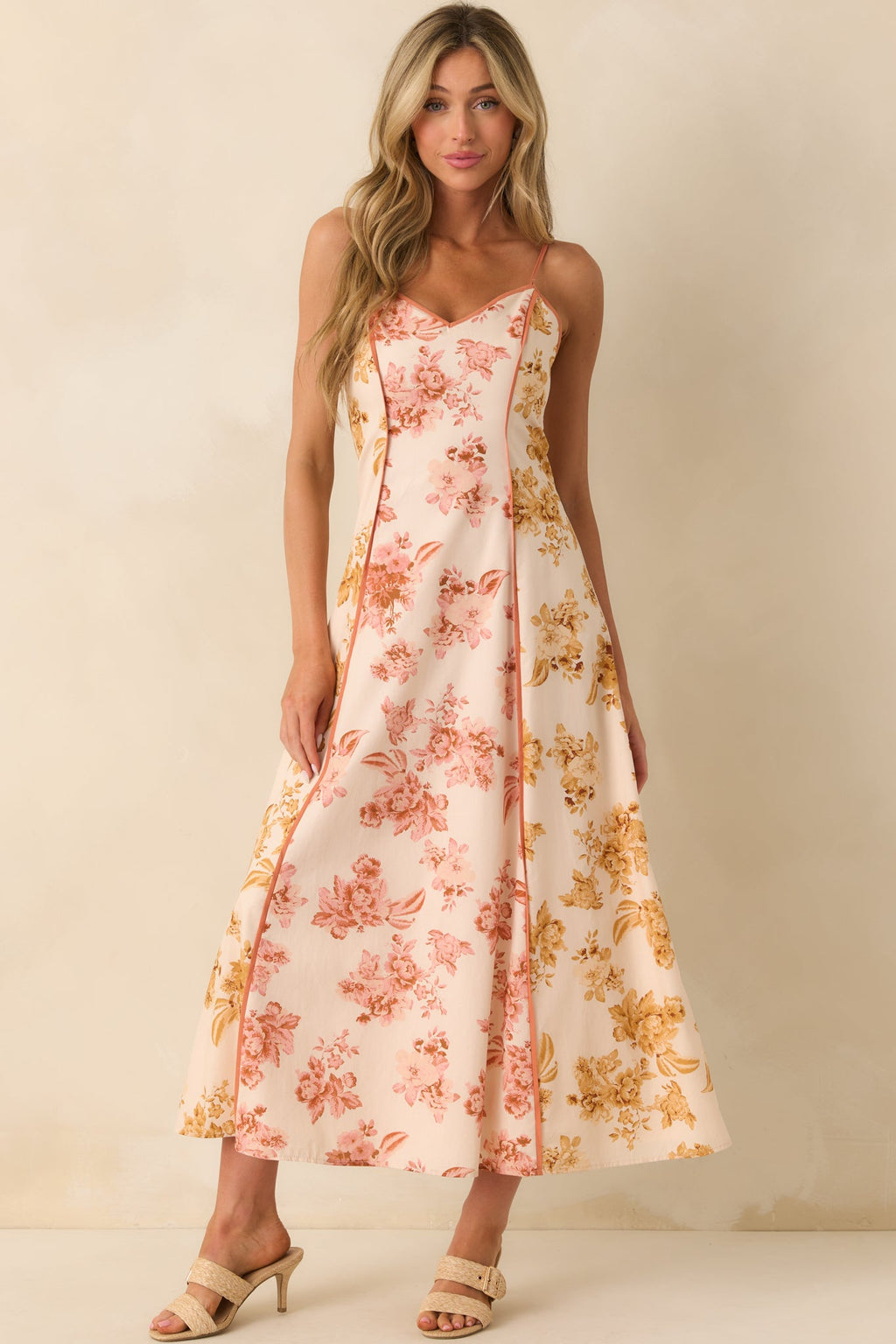 Feeling Like Yourself Rose Pink Floral Print Cotton Maxi Dress