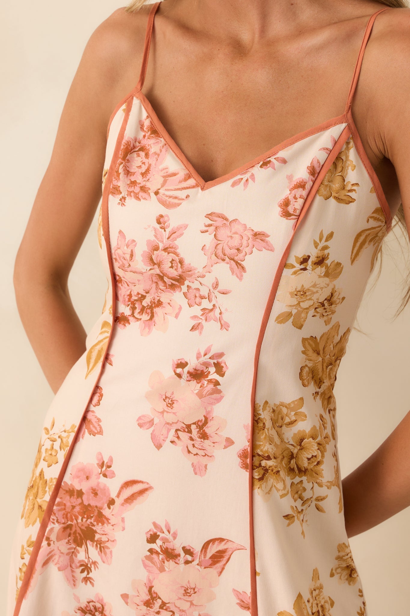 Feeling Like Yourself Rose Pink Floral Print Cotton Maxi Dress