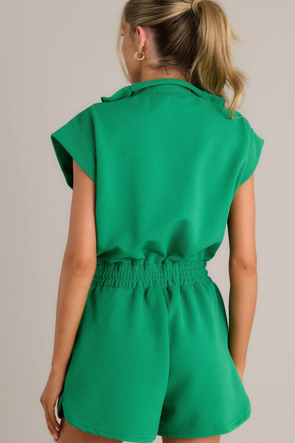 Embrace Today Kelly Green Half Zip Romper (RESTOCK ETA JUNE)