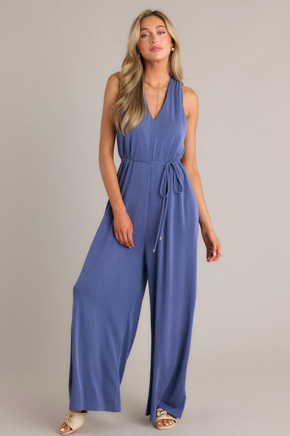 Effortless Ensemble Violet Blue Jumpsuit