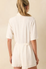 Z Supply Ivory Marcell Button Up Romper