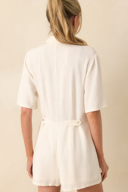 Z Supply Ivory Marcell Button Up Romper