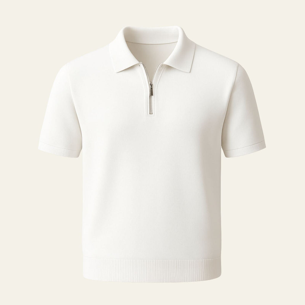 The Marbella Quarter Zip Knit Polo