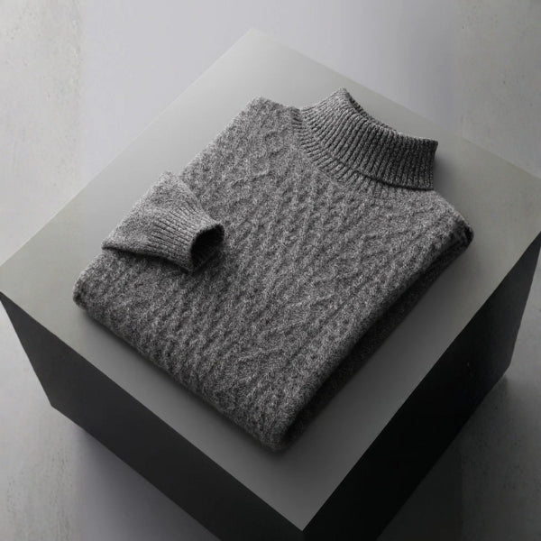 The Cortina Merino Wool Cable Turtleneck
