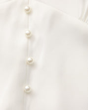Pearl Button Ruffle Midi Dress
