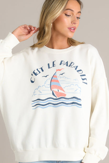 Z Supply Le Paradis Sunday Sea Salt Sweatshirt
