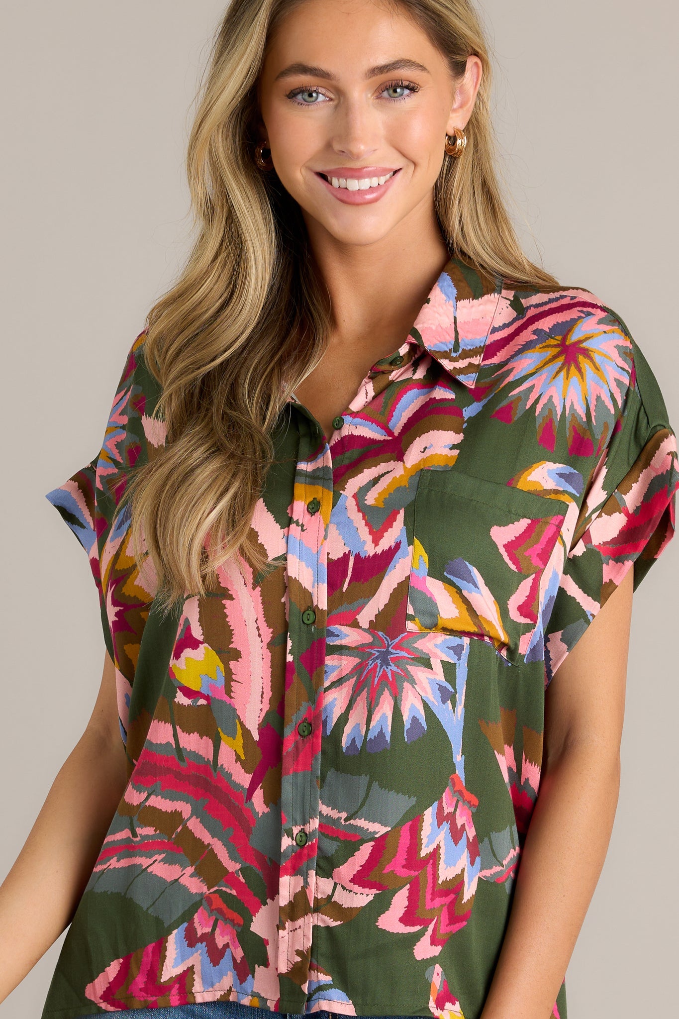 Butterfly Wonderland Green Multi Top